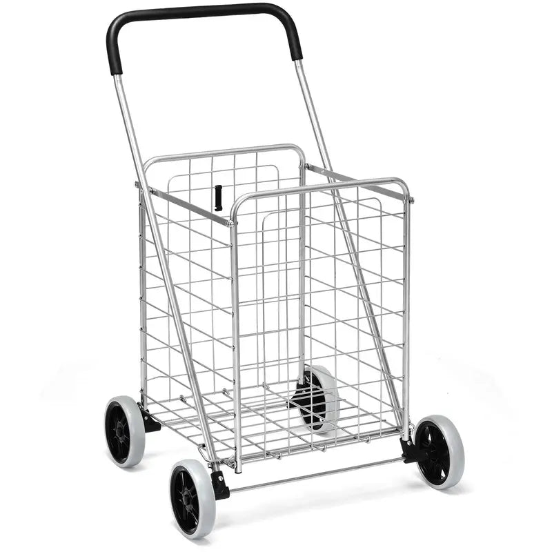 Lightweight Folding Shopping Cart  Wheeled Grocery Trolley for Easy Transport