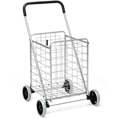 Lightweight Folding Shopping Cart  Wheeled Grocery Trolley for Easy Transport