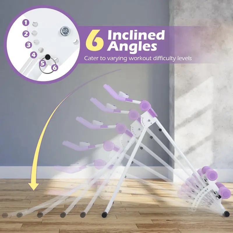 Foldable Ab Trainer with 6 Adjustable Angles and Digital LCD Feedback