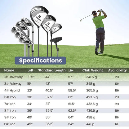 Complete Beginner-Friendly Golf Club Set for Adult Men