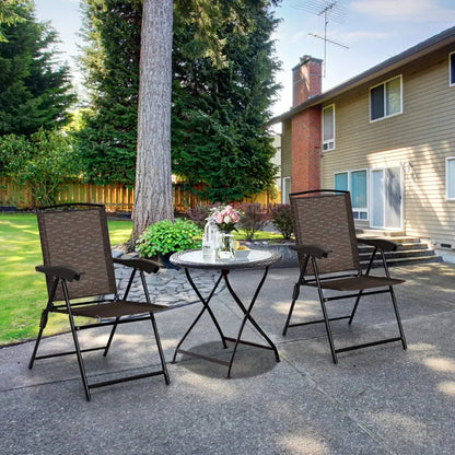 Set of 2 Foldable Sling Chairs for Indoor, Patio, Garden, or Poolside Use