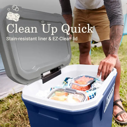 Coleman 100-Quart Insulated Rolling Cooler  Leak-Proof Hard-Sided Outdoor Cooler with 5-Day Ice Retention