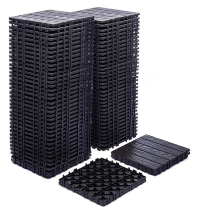 76-Pack Interlocking Plastic Deck Tiles  68.8 Sq. Ft. All-Weather, Waterproof Outdoor Flooring