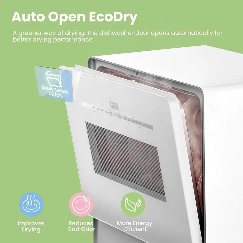 COMFEE’ Countertop Portable Dishwasher  Compact 5L-Tank Mini Washer for Apartments and RVs, No Installation Needed