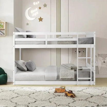 Delphia Twin-over-Twin Bunk Bed  Space-Saving Low-Profile Frame with Safety Rails and Sturdy Construction