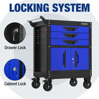 WORKPRO 27.5-Inch 3-Drawer Rolling Tool Chest with Heavy-Duty Casters