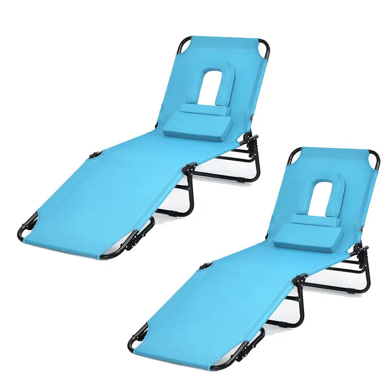 All-Terrain Folding Lounge Chair  Ideal for Beaches, Poolsides, Balconies & Patios