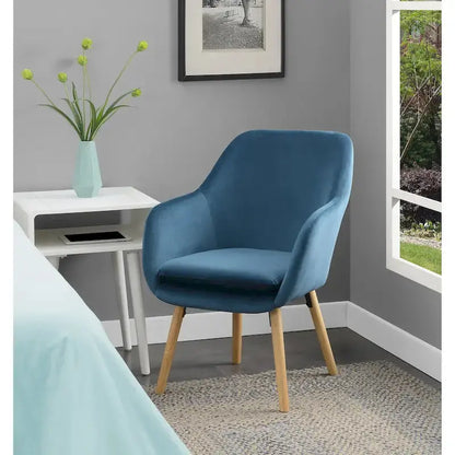 Convenience Concepts Charlotte Wingback Accent Chair  Upholstered Armchair with Tailored Design