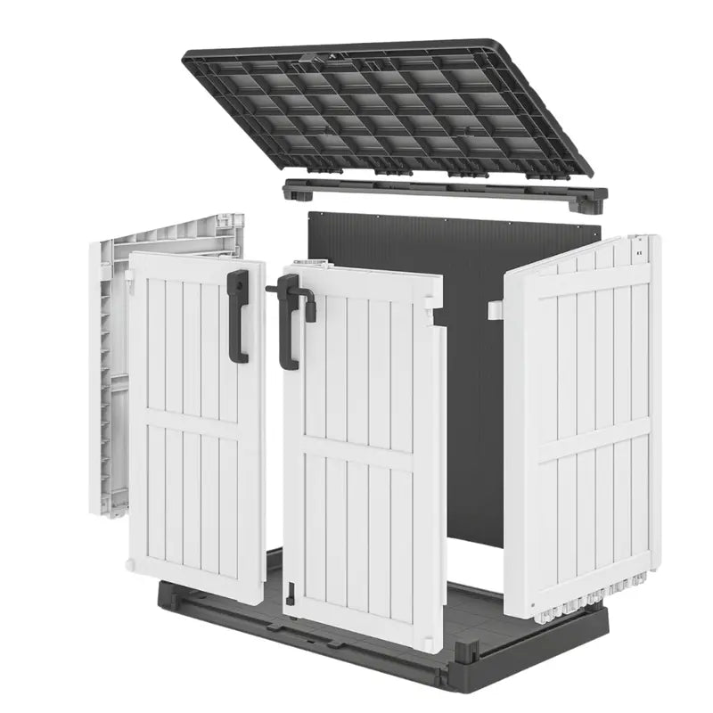 Lockable 36-Cubic-Foot Resin Garden Storage Box  Durable Outdoor Shed Alternative
