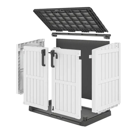 Lockable 36-Cubic-Foot Resin Garden Storage Box  Durable Outdoor Shed Alternative