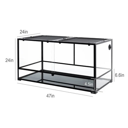 REPTIZOO 120-Gallon Premium Reptile Enclosure  Spacious &amp; Ventilated Design