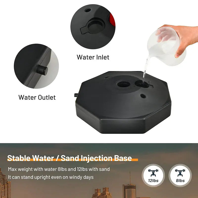 6-Pack Traffic Delineator Posts  Octagonal Base Cones with Fillable Weights and 5-Foot Linked Chains