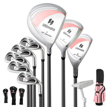 Women’s Complete Golf Club Set — 9-Piece Starter Kit with Rolling Cart Bag