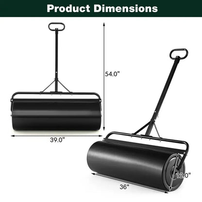 Dual-Use Lawn Roller  Push or Tow-Behind Sod Compactor with 17-Gallon Fill Capacity