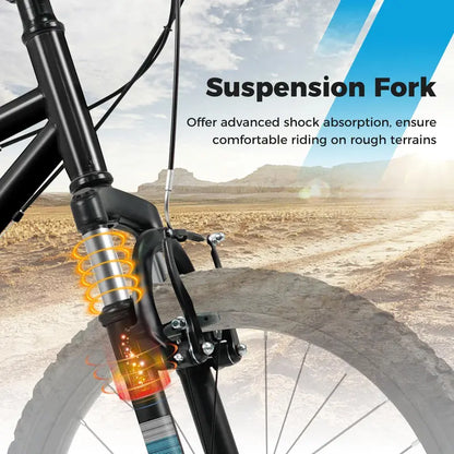 Kids’ 20- and 24-Inch Mountain Bike  6-Speed Drivetrain with Front Suspension Fork