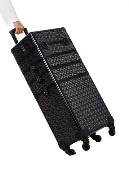 AROUS 5-in-1 Rotating Makeup Travel Case  360° Swivel Wheels & Premium Organization