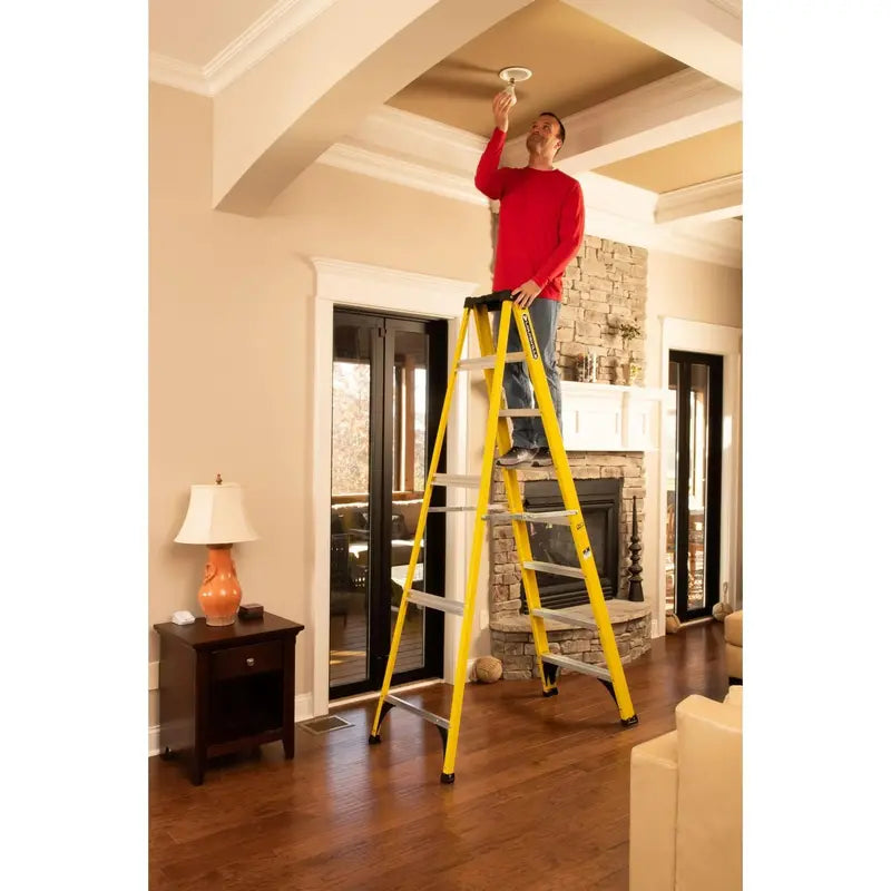 Louisville Fiberglass 8-Foot Step Ladder with 12-Foot Reach and 250-Pound Weight Capacity (Model W-3118-08)