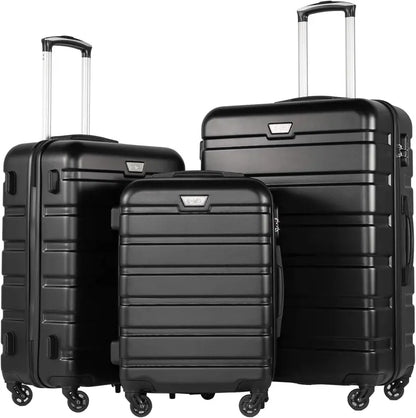 Coolife 3-Piece Lightweight Spinner Luggage Set  Hardshell Suitcases with TSA Locks