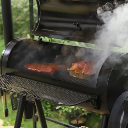 941 Sq. In. Offset Smoker Charcoal BBQ Grill  Oversized Black Grill