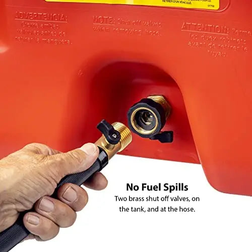 Scepter USA 14-Gallon Duramax Fuel Caddy  Red, Portable HDPE, Siphon Pump, 10′ Hose, Multi-Fuel Compatibility
