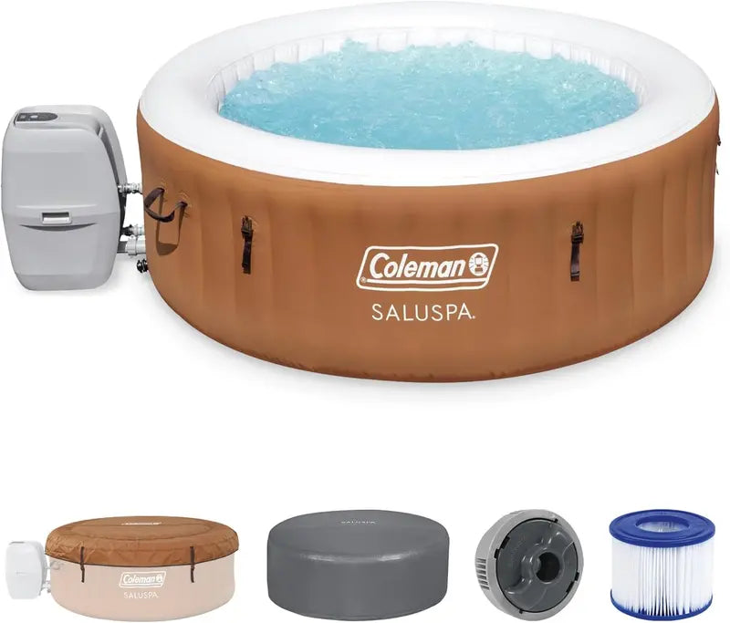 Coleman SaluSpa Miami Inflatable Hot Tub  24 Person, 120 AirJets, Insulated Cover, Portable Outdoor Spa