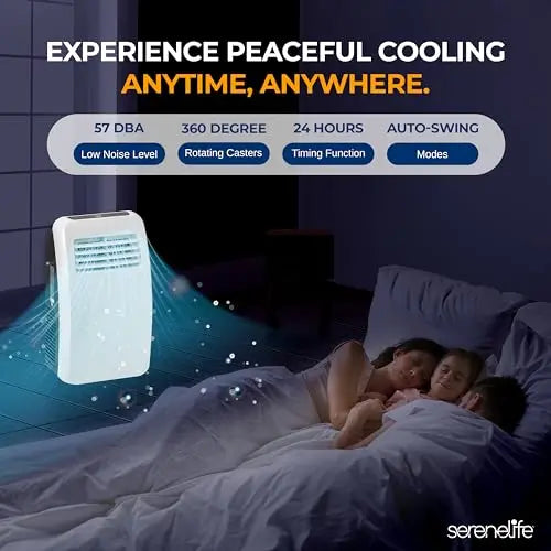 SereneLife 3-in-1 Portable AC Unit  Air Conditioner, Dehumidifier, and Fan for Medium Rooms