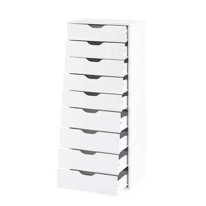 Wooden Lateral File Cabinet  Mobile Office Storage Unit with Locking Drawers