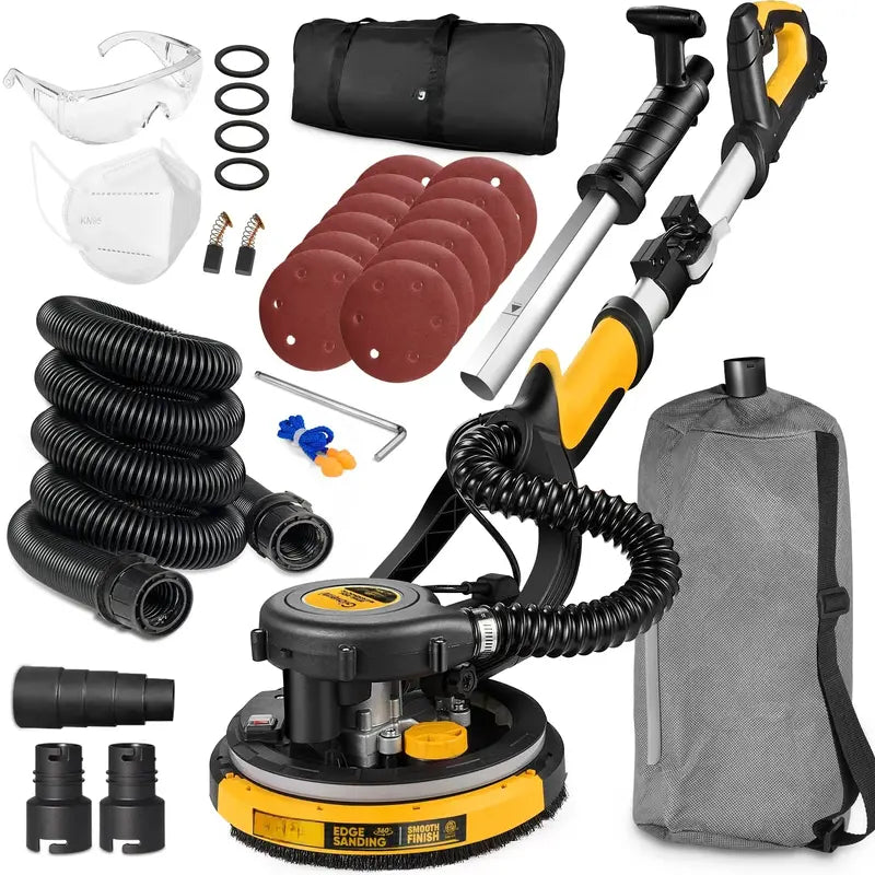 Electric Drywall Sander with Integrated Vacuum  Dust-Free Popcorn Ceiling & Wall Sanding System
