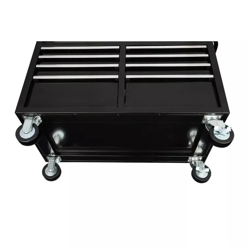 46″ x 24″ 9-Drawer Gloss Black Mobile Tool Chest  Deep-Storage Rolling Workbench