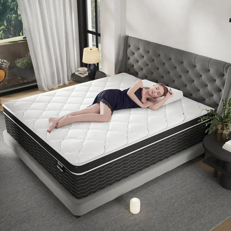 10-Inch Full-Size Hybrid Mattress in a Box  Medium-Plush Support, Pocket Coils + Memory Foam, Easy Setup