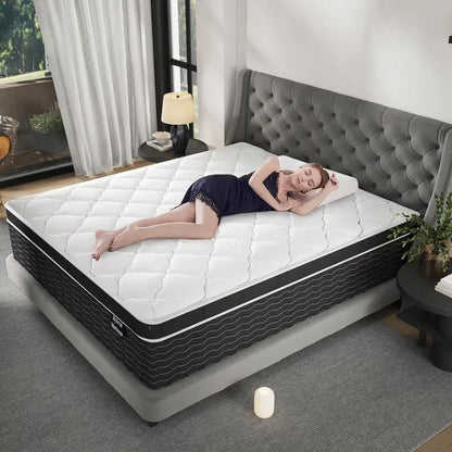 10-Inch Full-Size Hybrid Mattress in a Box  Medium-Plush Support, Pocket Coils + Memory Foam, Easy Setup