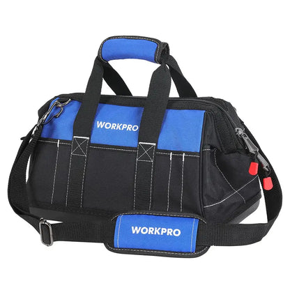 WORKPRO 16″ Wide-Mouth Waterproof Tool Bag  Molded Base for Stability & Durability