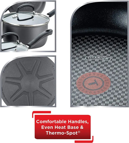 T-fal Ultimate 14-Piece Hard Anodized Nonstick Cookware Set, Dishwasher Safe Black