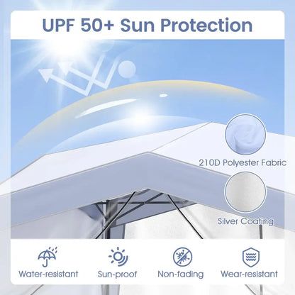 10 ft x 10 ft Removable-Sidewall Canopy Tent  UPF50+ Pop-Up Shelter with Mesh Netting