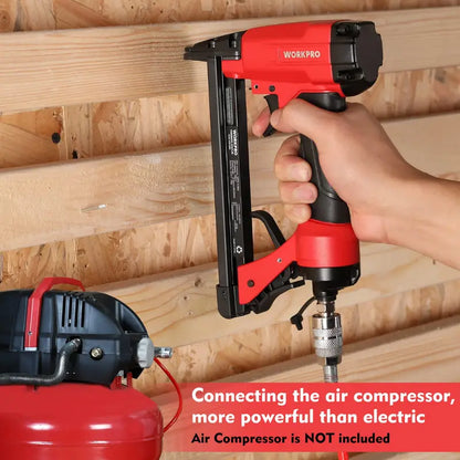 WORKPRO Pneumatic 21/22-Gauge Staple Gun for Upholstery  Includes Staples (1/4″5/8″)