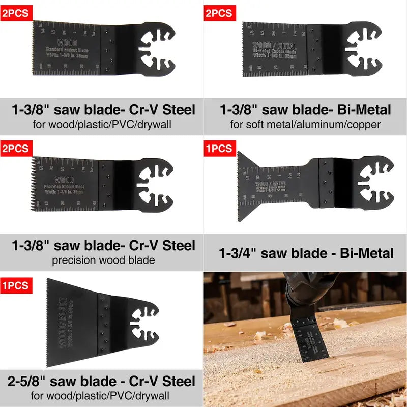 WORKPRO 25-Piece Oscillating Multi-Tool Blade Set for Sanding, Cutting & Grinding