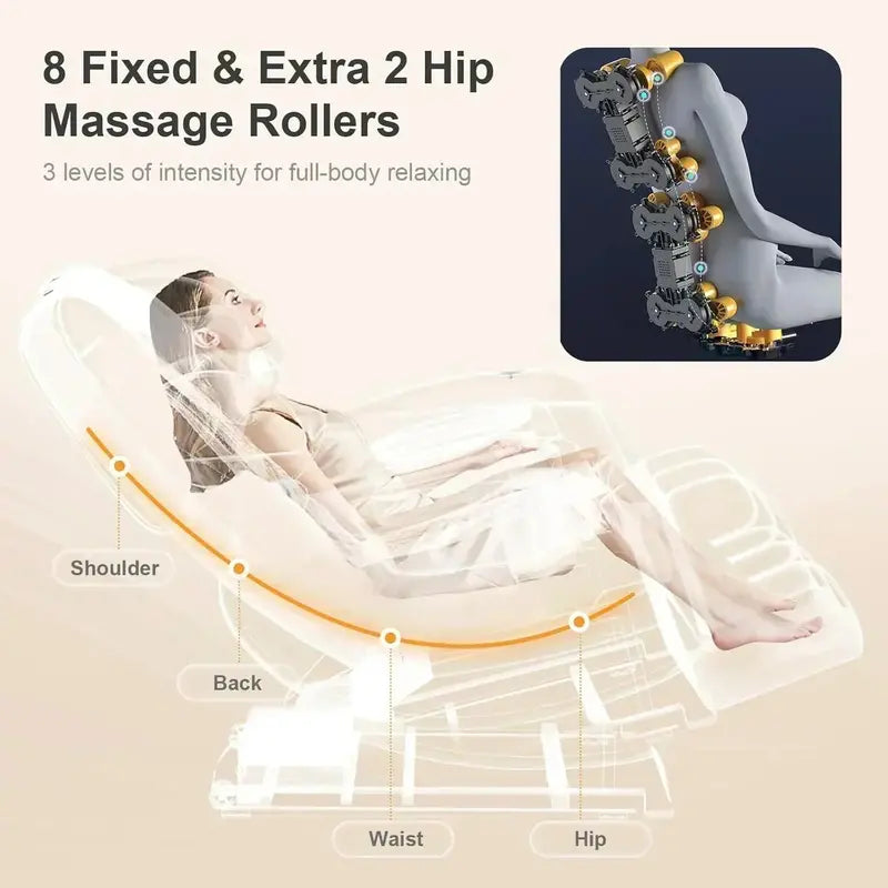 Zero-Gravity Full-Body Massage Chair with 10-Point Roller System and Heated Foot Therapy