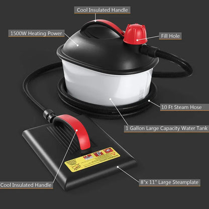 Chemical-Free Wallpaper Steamer  10-Foot Hose & Large Steam Plate for Easy Removal