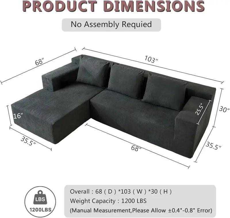 60-Inch Pull-Out Sofa Bed with Memory Foam Mattress, Two Pillows & Futon-Style Guest Bed Design
