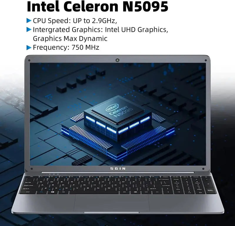 SGIN 15.6¡å Windows 11 Laptop  Intel Celeron N5095A, 12GB DDR4 RAM, 512GB SSD, Full HD 1920¡Á1080 Display