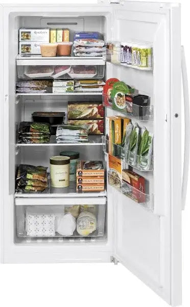 GE 14.1 Cu. Ft. Frost-Free Upright Freezer  White Finish (FUF14DLRWW)