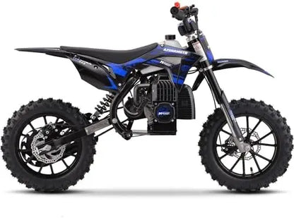 MotoTec Thunder 50cc 2-Stroke Kids’ Blue Gas Dirt Bike