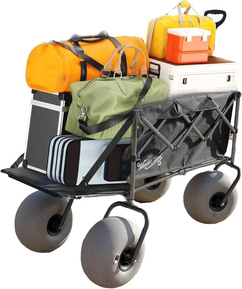 Collapsible All-Terrain Beach Wagon  13″ Balloon Wheels, 185L Capacity, Lightweight & Foldable