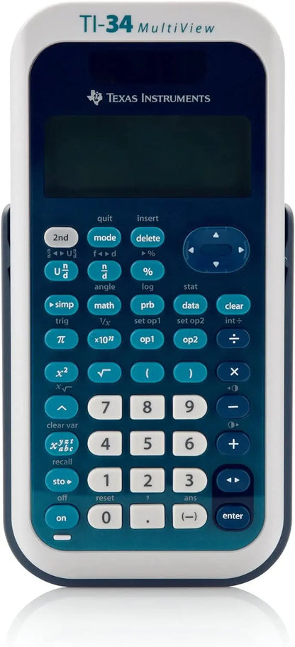 Texas Instruments TI-34 MultiView Scientific Calculator Teacher Kit, 10-Pack, Blue/Yellow, Battery Powered