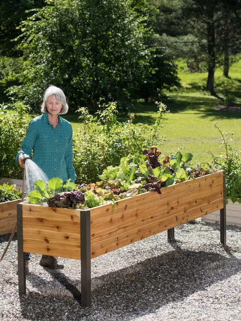 Eco-Stained Elevated Planter Box — Sustainable Wooden Raised Garden Bed with Drainage and Aesthetic Finish