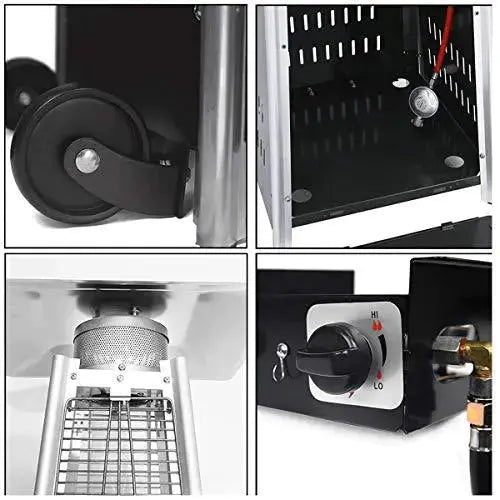 Dual 40,000 BTU Propane Patio Heater Set  Pyramid-Style Outdoor Heating Units