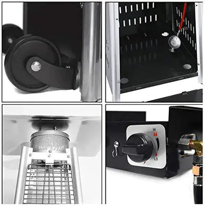 Dual 40,000 BTU Propane Patio Heater Set  Pyramid-Style Outdoor Heating Units