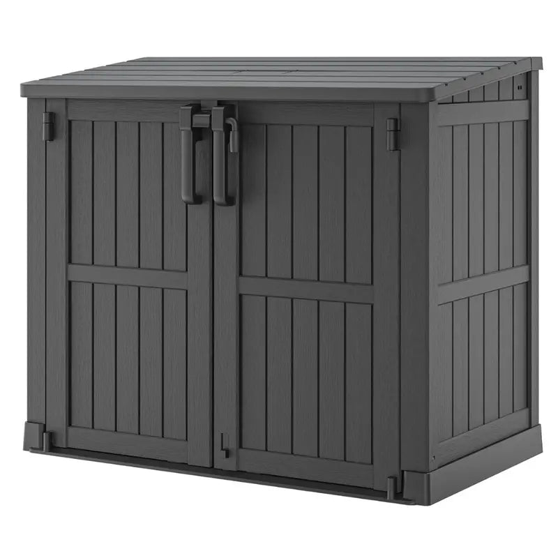 Lockable 36-Cubic-Foot Resin Garden Storage Box  Durable Outdoor Shed Alternative