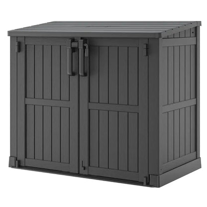 Lockable 36-Cubic-Foot Resin Garden Storage Box  Durable Outdoor Shed Alternative