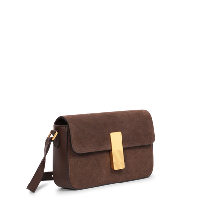 Monceau Baguette - Cuir Velours Chocolat
